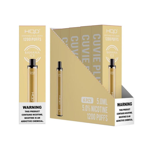 HQD CURVIE PLUS - Banana Ice [1200 Puffs] 6ct - wholesale Smoke Shop