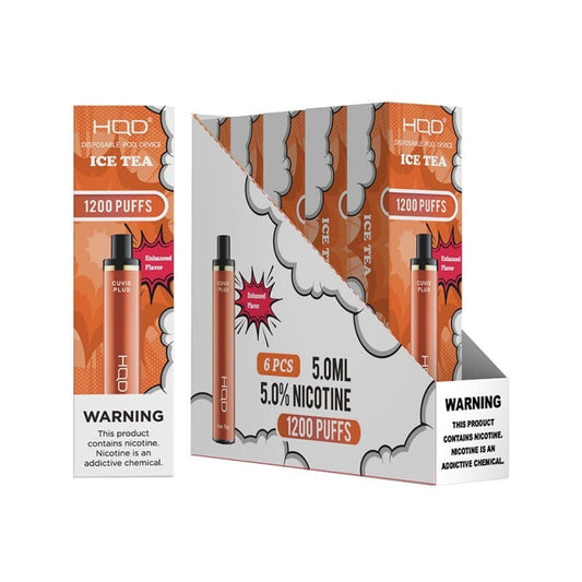 HQD Cuvie Plus Peach Ice  Box of 6 - wholesale Smoke Shop