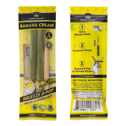 KING PALM 2 Pack [Banana Cream Slim Rolls] 20ct - wholesale Smoke Shop