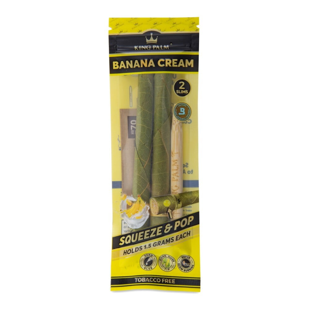 KING PALM 2 Pack [Banana Cream Slim Rolls] 20ct - wholesale Smoke Shop