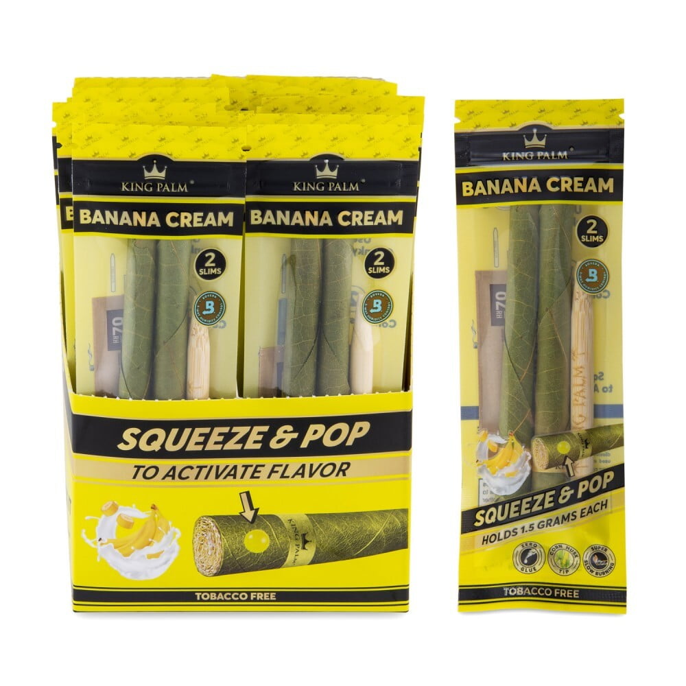 KING PALM 2 Pack [Banana Cream Slim Rolls] 20ct - wholesale Smoke Shop