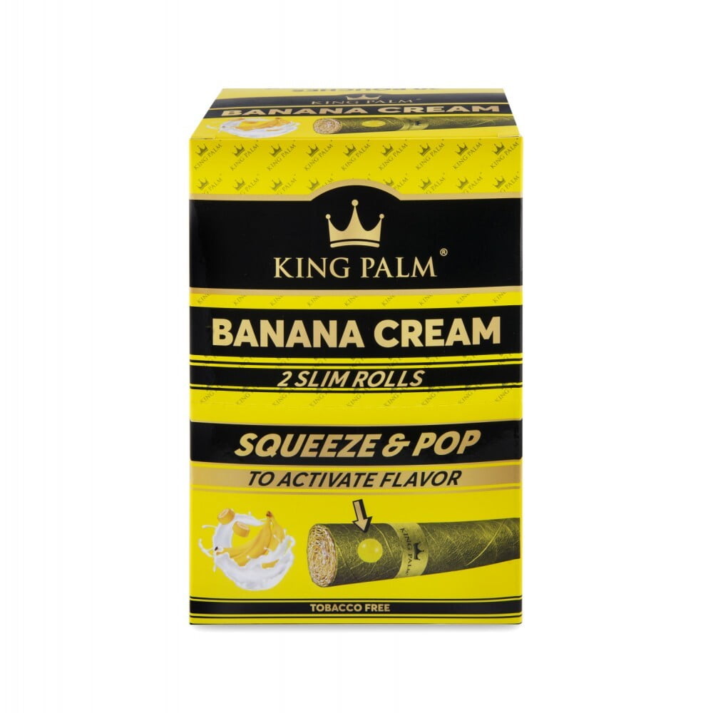 KING PALM 2 Pack [Banana Cream Slim Rolls] 20ct - wholesale Smoke Shop