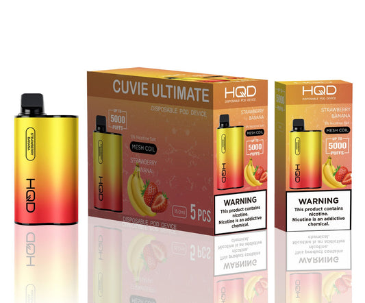 HQD Cuvie Unlimited STRAWBERRY BANANA 5000 puff Box of 5 - wholesale Smoke Shop