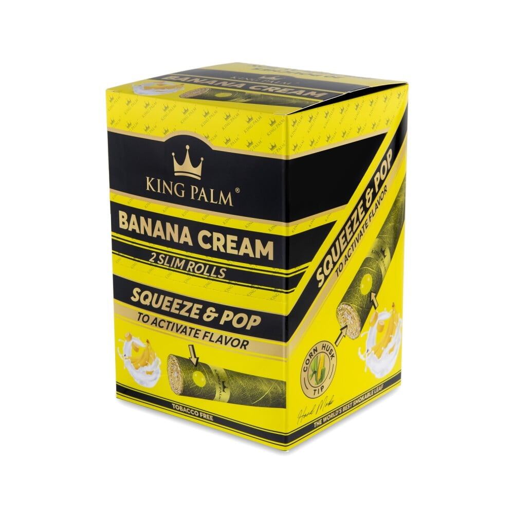 KING PALM 2 Pack [Banana Cream Slim Rolls] 20ct - wholesale Smoke Shop